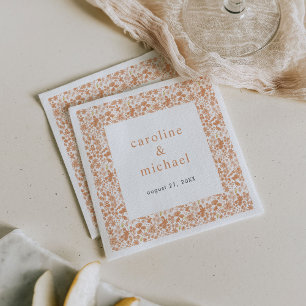 Vintager Dusty Pink Ditzy Floral Wedding Cocktail Serviette