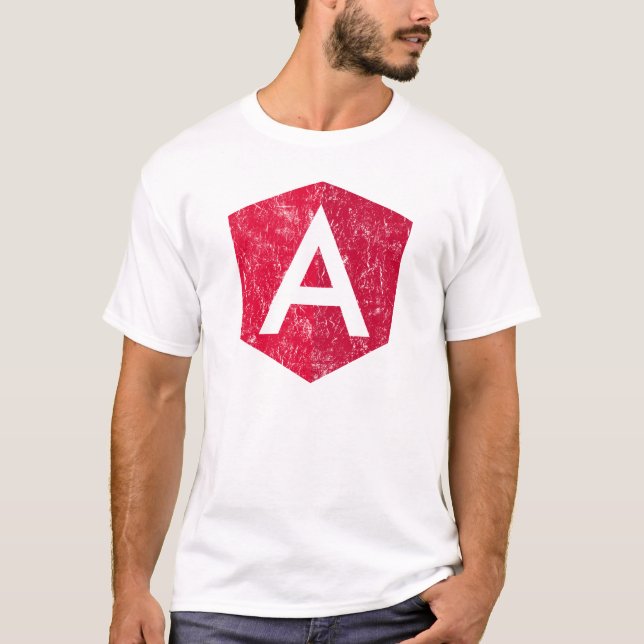 Vintager eckiger JS Javascript-Entwickler T-Shirt (Vorderseite)
