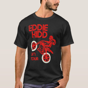 Vintager Eddie Kidd auf Tour Retro Motorrad Stuntm T-Shirt