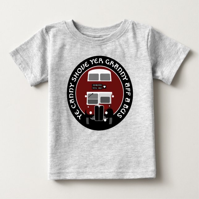 Vintager Edinburgh Doppeldecker Baby T-shirt (Vorderseite)