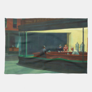 Vintager Edward Hopper Nighthawawaks Diner Geschirrtuch