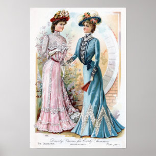 Vintager Edwardian Early Summer Dress Poster