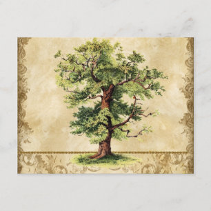 Vintager Eichen-Baum des RSVP Karte