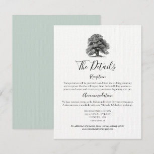 Vintager Eichenbaum, der die Detailkarte hochzimme Einladung