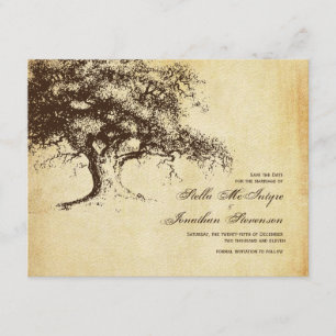 Vintager Eichenbaum Save the Date Hochzeit