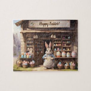 Vintager Eiermarkt und Osterhase Puzzle