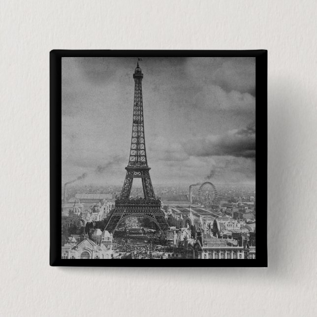 Vintager Eifel Turm Paris Frankreich 1889 Button (Vorderseite)