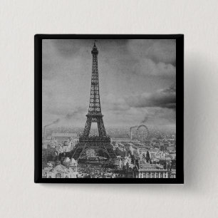 Vintager Eifel Turm Paris Frankreich 1889 Button
