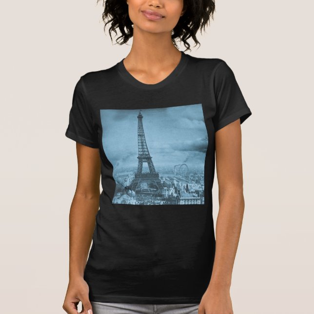 Vintager Eifel Turm Paris Frankreich 1889 T-Shirt (Vorderseite)