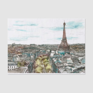 Vintager Eiffel Turm der Bestimmungsort- in Seidenpapier