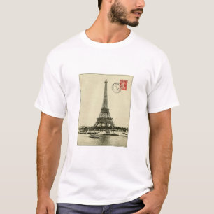 Vintager Eiffel-Turm in Paris Frankreich T-Shirt