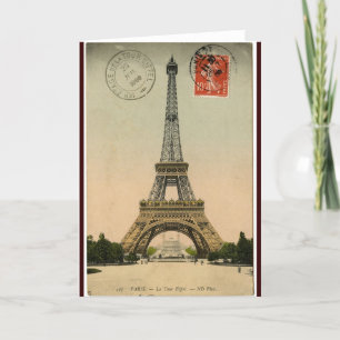 Vintager Eiffel-Turm Karte