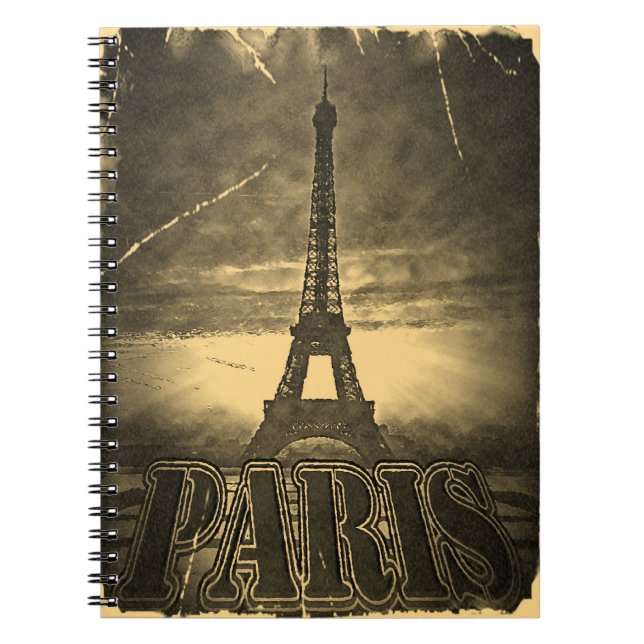 Vintager Eiffel-Turm Paris #2 - Notizbuch Notizblock (Vorderseite)