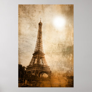 Vintager Eiffel-Turm Poster