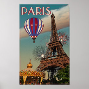 Vintager Eiffel-Turm Poster