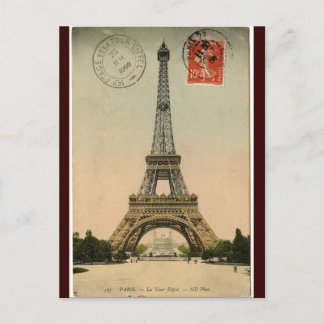 Vintager Eiffel-Turm Postkarte