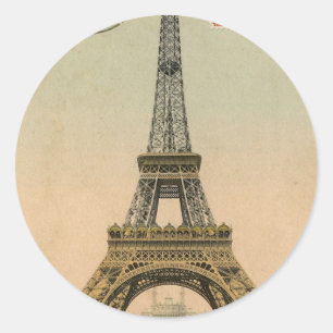 Vintager Eiffel-Turm Runder Aufkleber