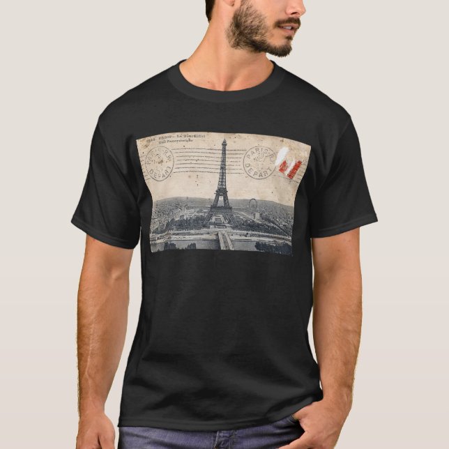 Vintager Eiffel-Turm T-Shirt (Vorderseite)