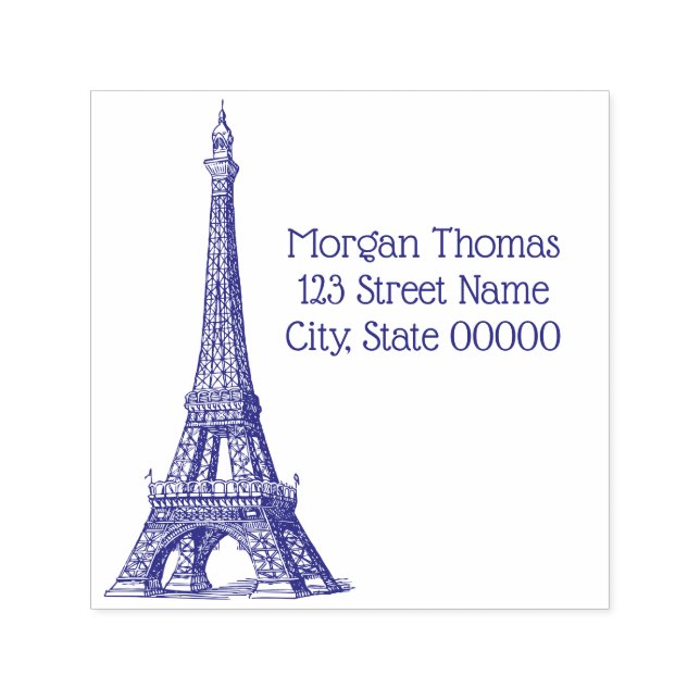 Vintager Eiffelturm #1 Zeichnend Permastempel (Design)