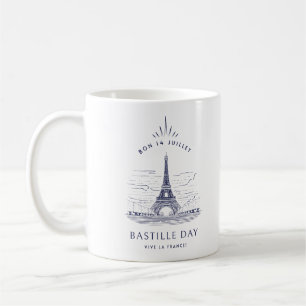 Vintager Eiffelturm Bastille Kaffeetasse