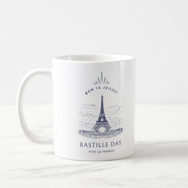 Vintager Eiffelturm Bastille Kaffeetasse (Links)