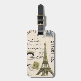 Vintager Eiffelturm - Gepäckmarke Gepäckanhänger