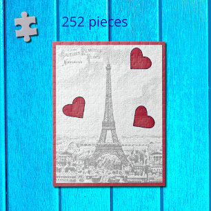 Vintager Eiffelturm - Herz Puzzle