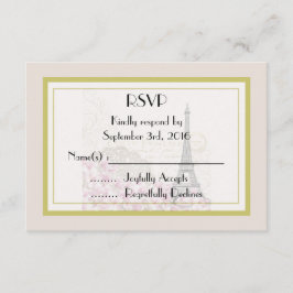Vintager Eiffelturm-Hochzeit RSVP Karte
