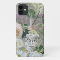Vintager Eiffelturm Hübsche Pariser Blume Rose