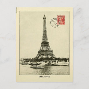Vintager Eiffelturm in Paris Postkarte