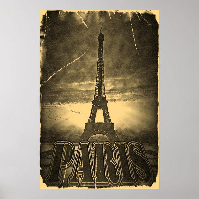 Vintager Eiffelturm Paris #2 Poster (Vorne)