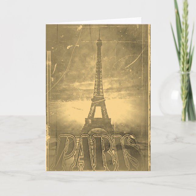 Vintager Eiffelturm Paris #3 - Grußkarten Karte (Vorderseite)