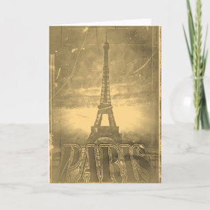Vintager Eiffelturm Paris #3 - Grußkarten Karte