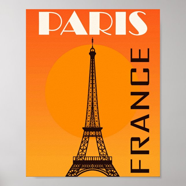 Vintager Eiffelturm Paris Europa Reisen Poster (Vorne)