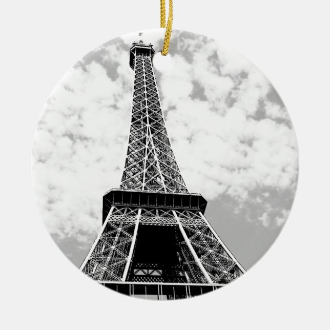 Vintager Eiffelturm Paris Keramikornament (Vorne)