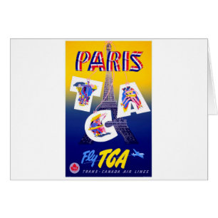 Vintager Eiffelturm Paris Luftreisewerbung