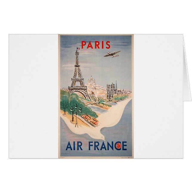Vintager Eiffelturm Paris Luftreisewerbung (Vorderseite (Horizontal))