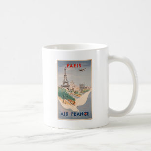 Vintager Eiffelturm Paris Luftreisewerbung Kaffeetasse
