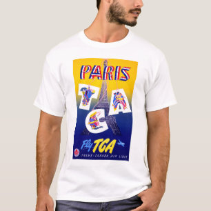 Vintager Eiffelturm Paris Luftreisewerbung T-Shirt