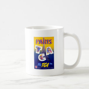 Vintager Eiffelturm Paris Luftreisewerbung Tasse