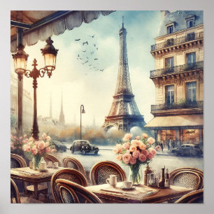 Vintager Eiffelturm Paris Malerei Poster