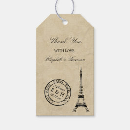 Vintager Eiffelturm Paris Postmark Gastgeschenk Ho Geschenkanhänger