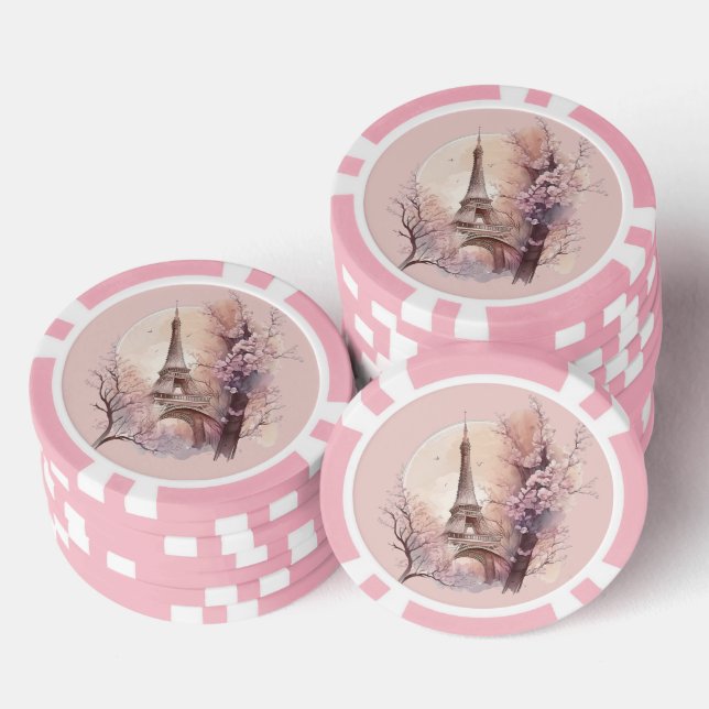 Vintager Eiffelturm Poker Chip (Stapel)