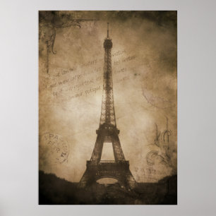 Vintager Eiffelturm Poster