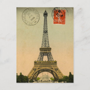 Vintager Eiffelturm Postkarte