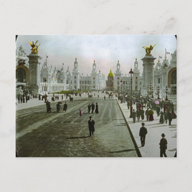 Vintager Eiffelturm Postkarte (Vorderseite)