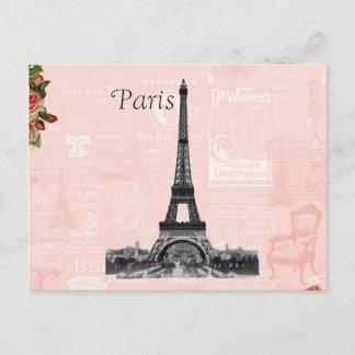 Vintager Eiffelturm Postkarte
