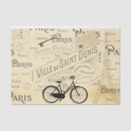Vintager Eiffelturm Schlüssel Fahrrad Französische Seidenpapier
