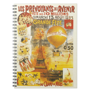 Vintager Eiffelturm und Ballon Notizblock