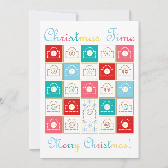 Vintager Einführungs-Kalender Feiertagskarte (Vorderseite)